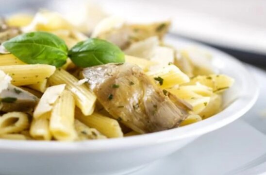 Macarrones-alcachofas-foie